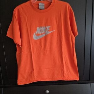 Nike Orange Short Sleeve Tee Vibrant Cotton Crew